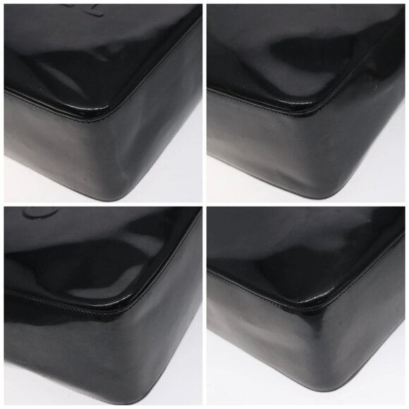 CHANEL Tote Bag Enamel Black Gold CC Auth - Picture 16 of 16